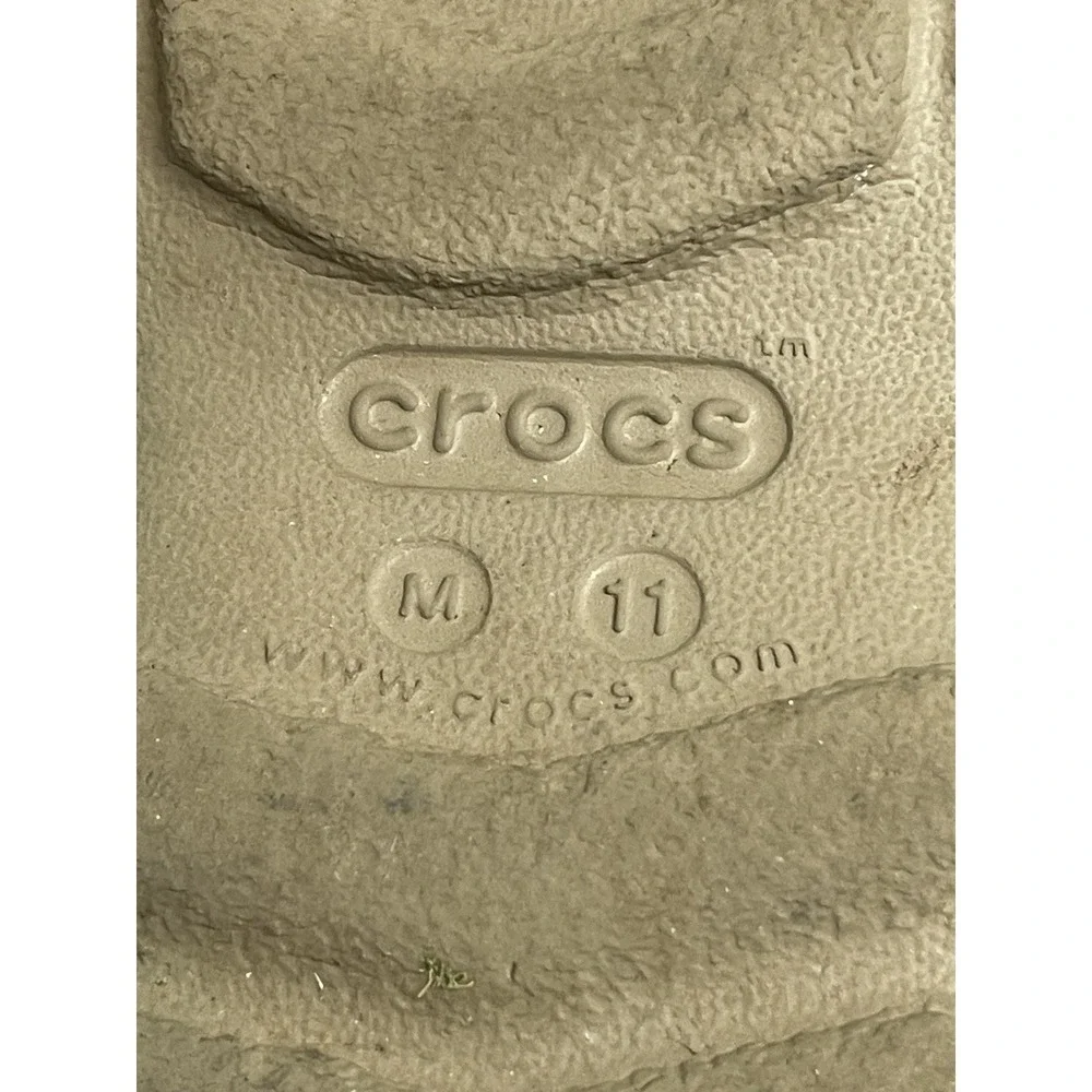 Crocs Offroad Sport Clog Sz 11 Khaki Waterproof, No Heel Strap, Rugged Lug Sole